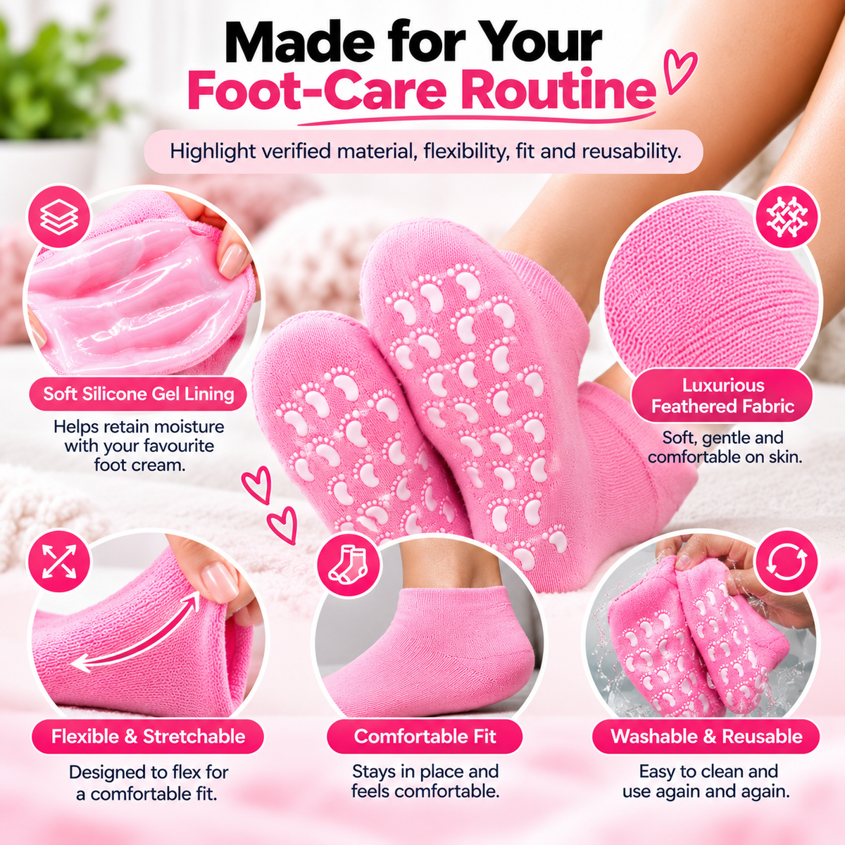 HeelBloom™ Silicon Gel Socks