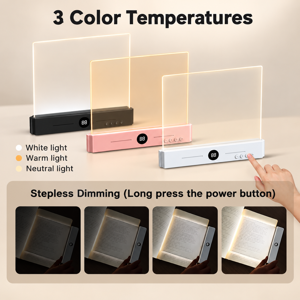 QuipDa™ Rechargeable Book Reading Light