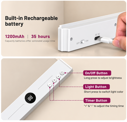 QuipDa™ Rechargeable Book Reading Light